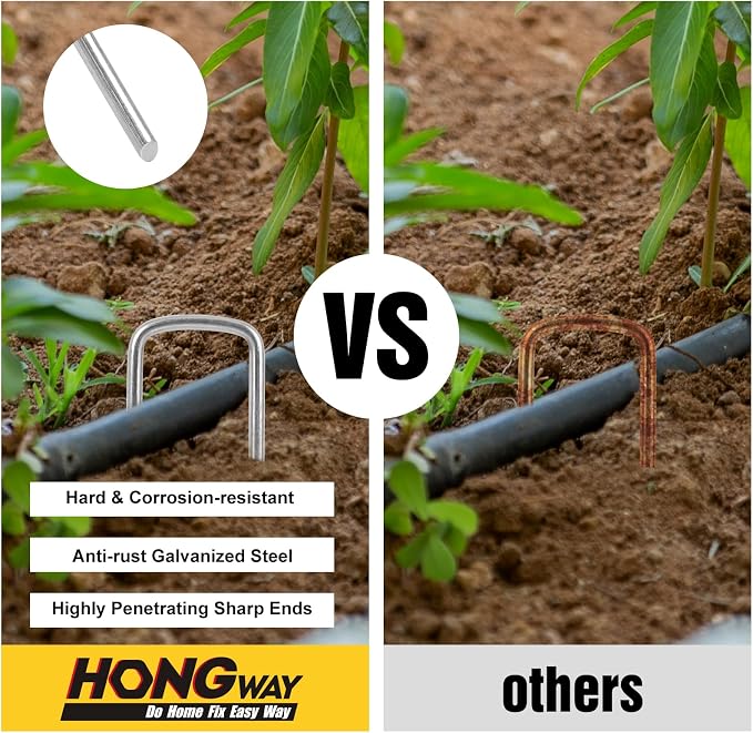 HongWay 120 Pack 6 Inch Landscape Staples, 8 Gauge Garden Stakes Heavy Duty - Image 5