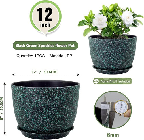 12 inch Large Plant Pots, Plastic Planters - Image 2