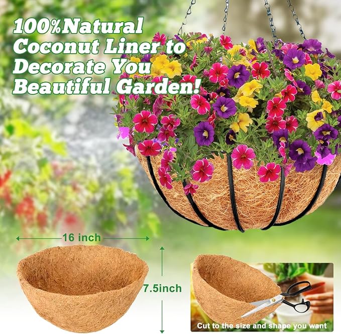 Y&M 2pcs 16“ Round Coconut Fiber Liner - Image 2