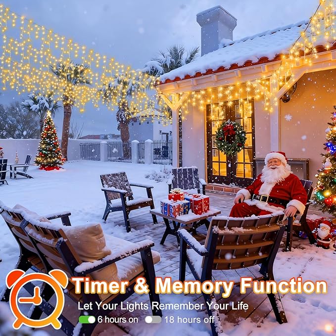 String Lights 400 LED 33ft Warm White Outdoor Christmas Decor