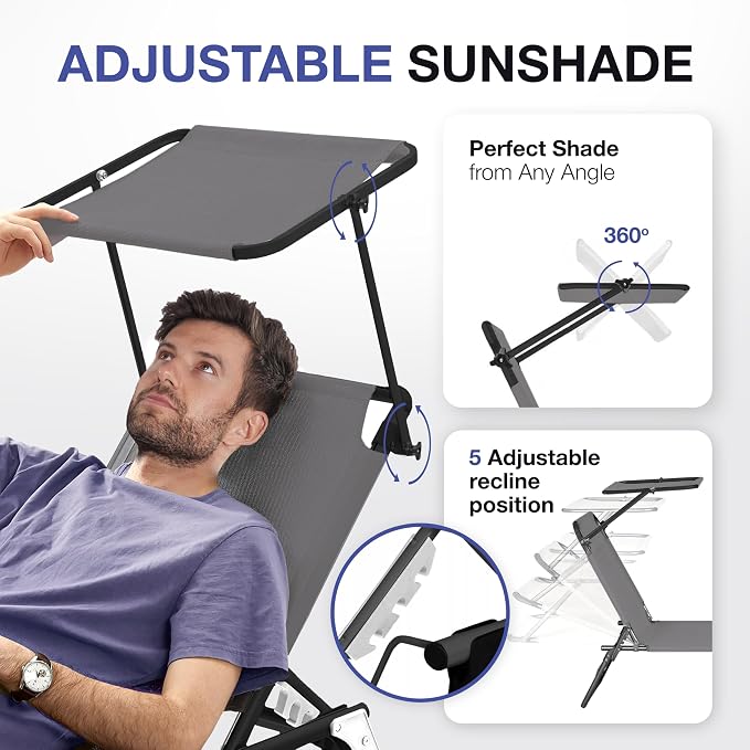 Outdoor Folding Lounge Chair - Image 6