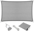 Eden's Decor Straight Flat-Edged Sun Shade Sail Rectangular 13' x 20' Grey by EdensDecorInc