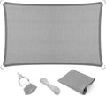 Eden's Decor Straight Flat-Edged Sun Shade Sail Rectangular 9' x 11' Grey by EdensDecorInc