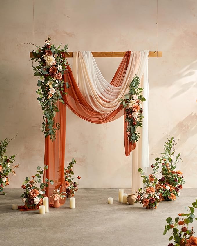 Artificial Flower Arrangements 4 Pack Terracotta Fall Wedding Decor