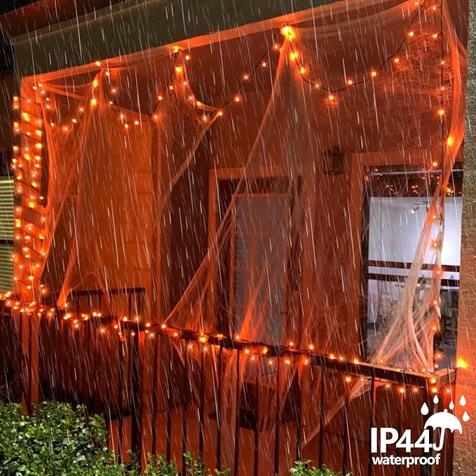 String Lights, 500 LED, 165ft Outdoor Waterproof, Orange