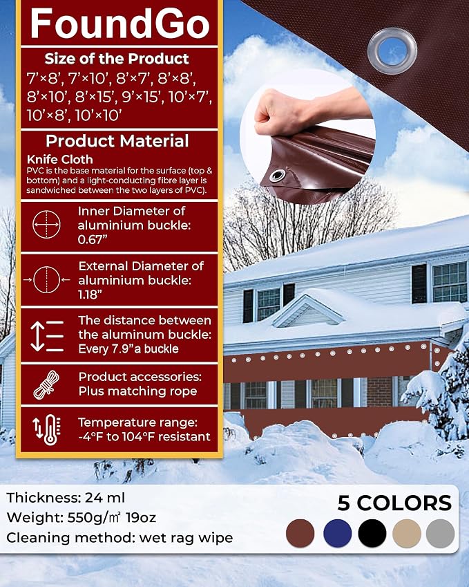 FoundGo 8'H x 8'W Vinyl Curtains - Image 4