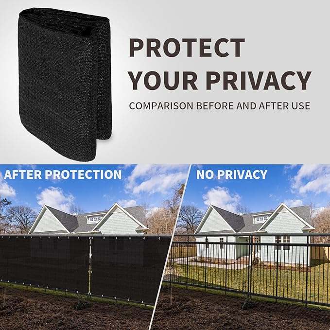 LOVE STORY Custom Size 3'x4' Black Balcony Privacy Screen, UV Block Privacy - Image 5