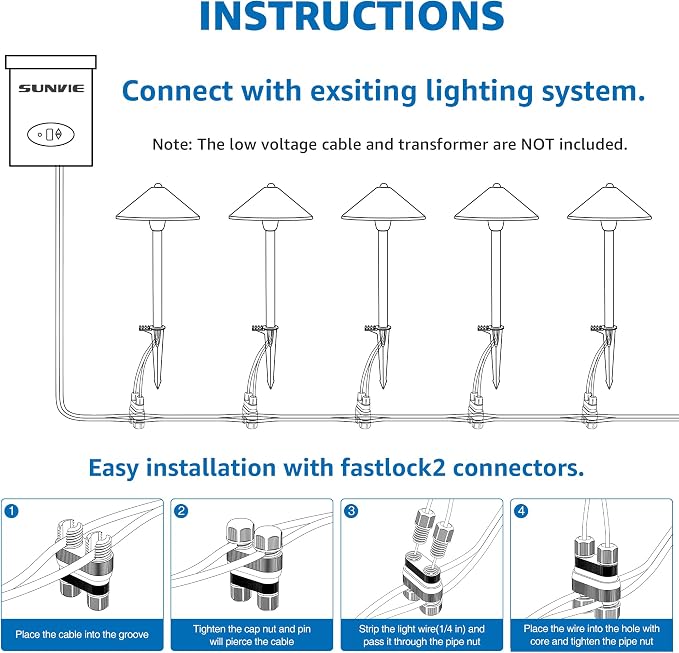 SUNVIE LED Low Voltage Pathway Lights 3W 3000K Pathway Lighting 12-24V Low - Image 6