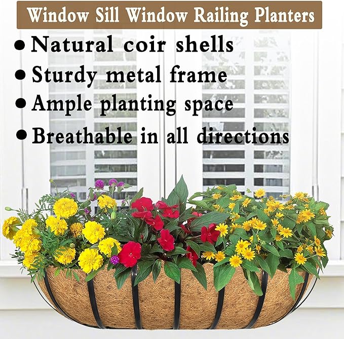 2pack 24-inch Window Sill Window Railing Planters - Image 2