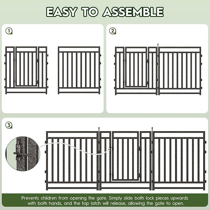 Garden Fence 40in x 18ft, 7 Panels + 1 Gate, Durable Outdoor Yard Barrier - Image 4
