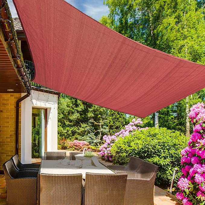 KANAGAWA 10'X22' Rust Red Custom Size Sun Shade Sail Rectangle UV Block Canopy by KANAGAWA