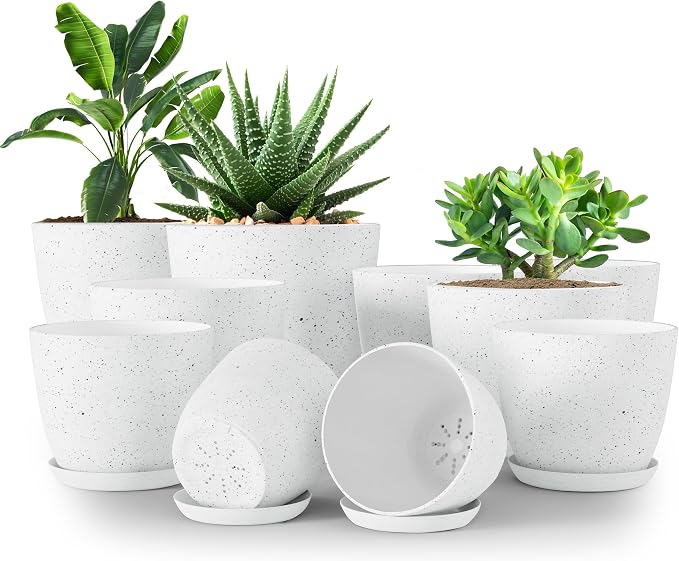 Utopia Home - Spotty Plant Pots Indoor - 7/6.6/6/5.3/4.8 Inches Flower Pots - by UTOPIAHOME