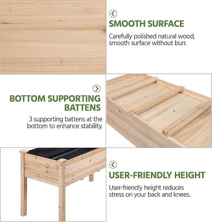 Yaheetech 2pcs Raised Garden Bed 48x24x30in Elevated Wooden Horticulture - Image 6
