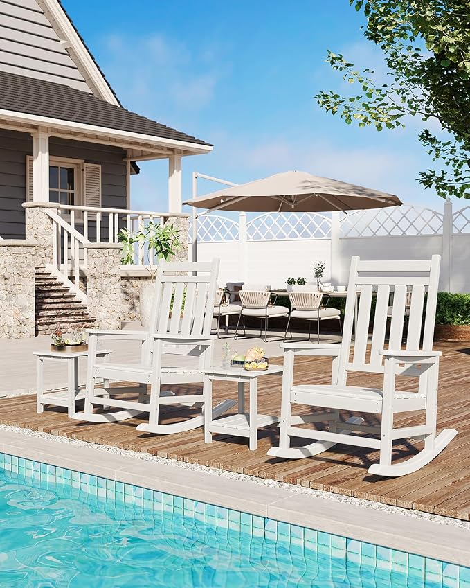 GarveeLife Outdoor Side Table 2-Tier, 18 in HDPE All Weather Resistant Patio - Image 6