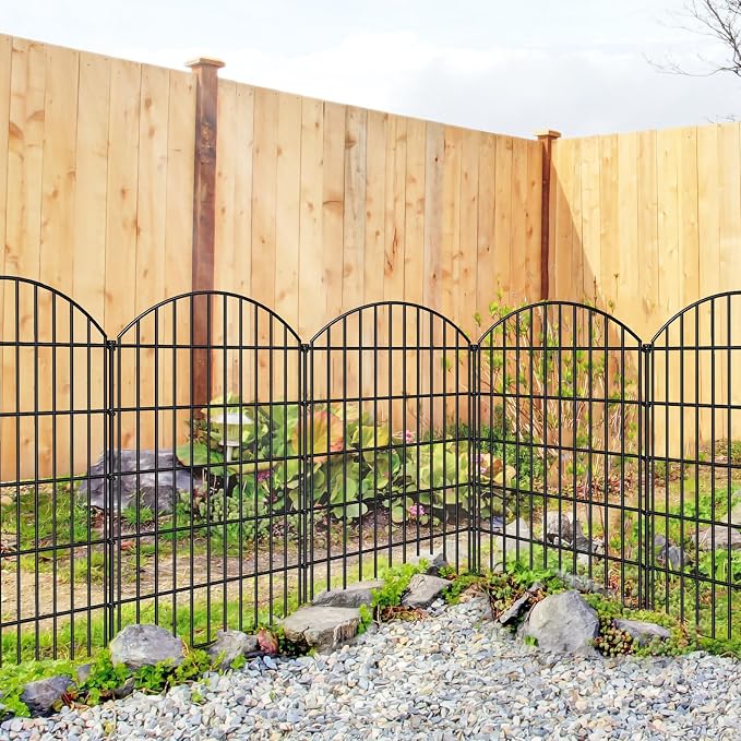 Metal Garden Fence 42in x 23.3ft, 10 Panels + 11 Stakes Dog Fence Border Fence - Image 5
