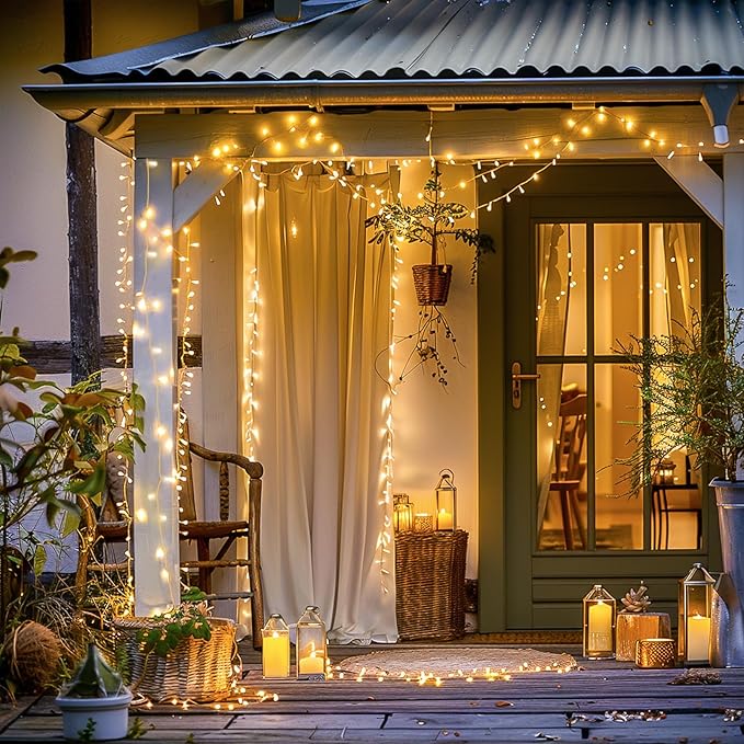 String Lights 163 ft 500 LED Warm White with Remote and Reel