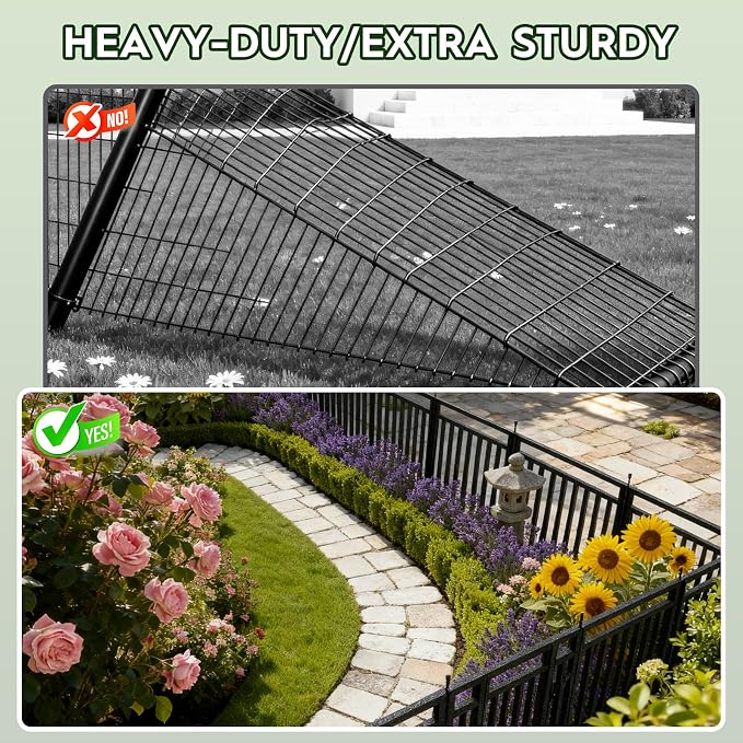 Garden Fence 40in x 18ft, 7 Panels + 1 Gate, Durable Outdoor Yard Barrier - Image 5