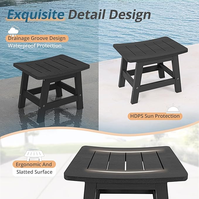 LUE BONA Outdoor Adirondack Ottomans, Footrest Footstool, Outdoor Foot Rest - Image 5