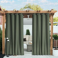 NICETOWN 2 Panels Outdoor Curtains Waterproof Fixed Grommet/Back Tab on Top & by NICETOWN