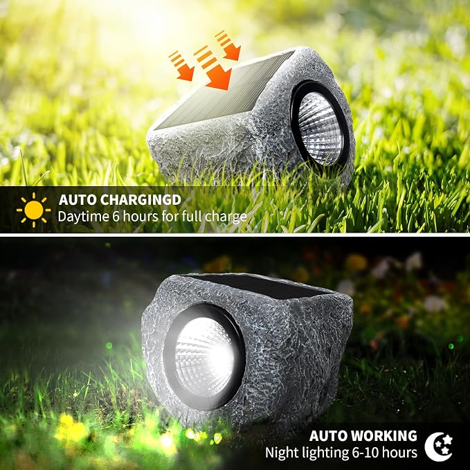 Solar Rock Lights Outdoor 1 Pack, Bright Solar Spotlights Outdoor Waterproof - Image 4