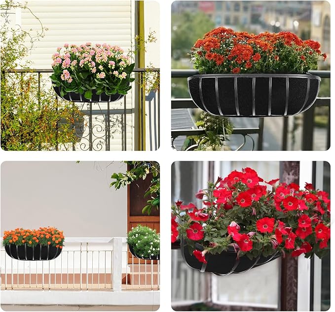 2PCS 24Inch Upgraded Planter Basket Liners Fabric Window Box Liners Felt Trough - Image 6