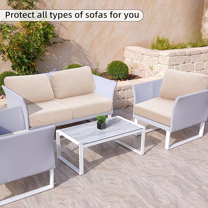 Sofa Covers, Stretch Outdoor Cushion Covers in 8-Piece Set
