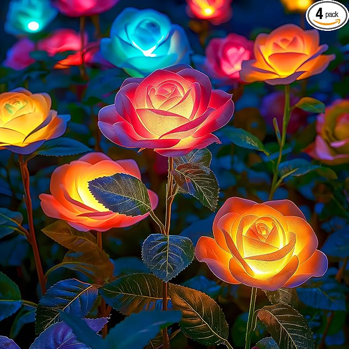 WdtPro Solar Garden Lights Outdoor, 4 Pack Solar Light Outdoor by WdtPro