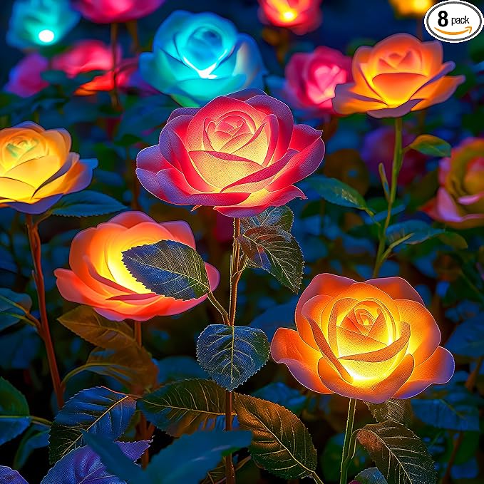 WdtPro Solar Lights Outdoor, 8 Pack Solar Garden Light by WdtPro