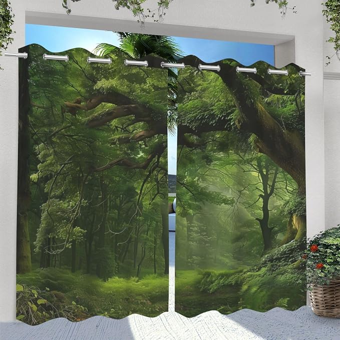 Nature Theme Waterproof Outdoor Curtains - Image 2