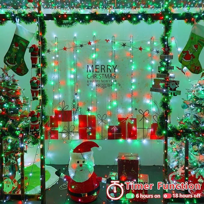 String Lights 165 ft with 500 LEDs, Red, Indoor and Outdoor Use
