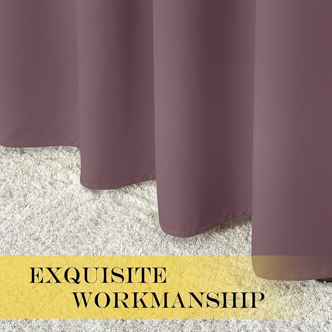 NICETOWN Blackout Dry Rose Curtain 63 inches Long - Image 6