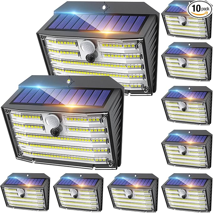 CLAONER Solar Lights Outdoor, Wireless Motion Sensor Lights, IP65 Waterproof by Claoner