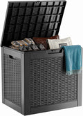 31 Gallon Outdoor Deck Box, Lockable Waterproof Outdoor Storage Boxes by MAIUSCOLI