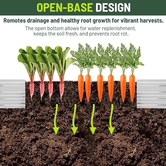 2 Pack 8x2x1FT Galvanized Metal Raised Garden Bed Kit - Image 4