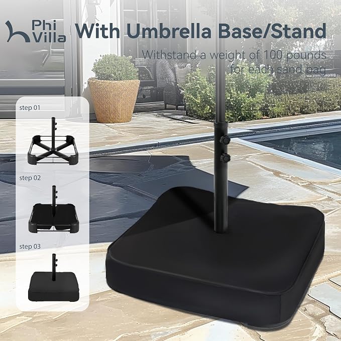 PHI VILLA 15ft Patio Umbrella Double-Sided Outdoor Market Extra Large Umbrella - Image 3