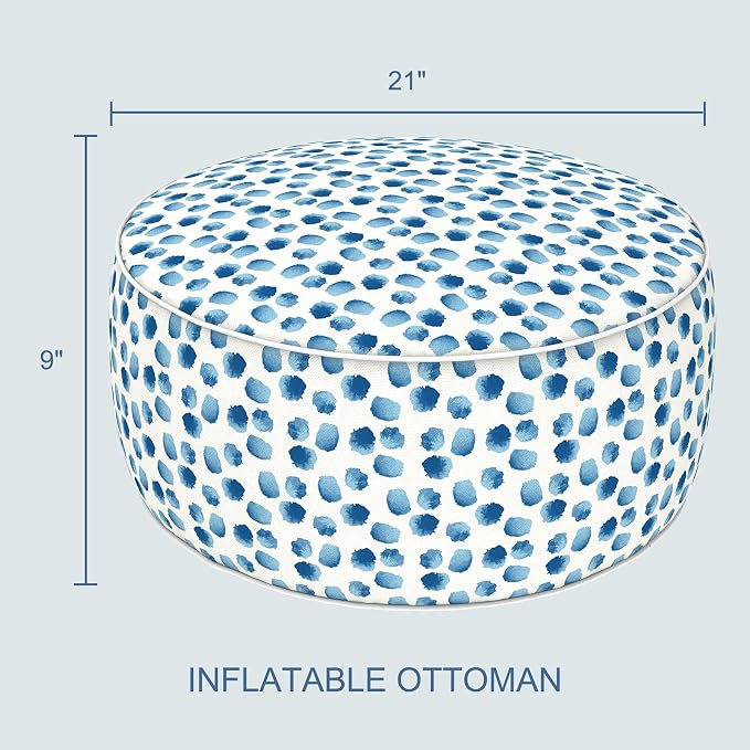 LVTXIII Outdoor Inflatable Ottoman, Portable Round Ottoman Pouf - Image 3