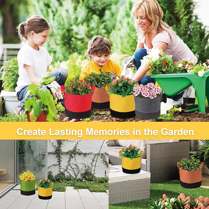 Grow Bags 10 Gallon, 6 Pack Fabric Plant Pots - Image 6
