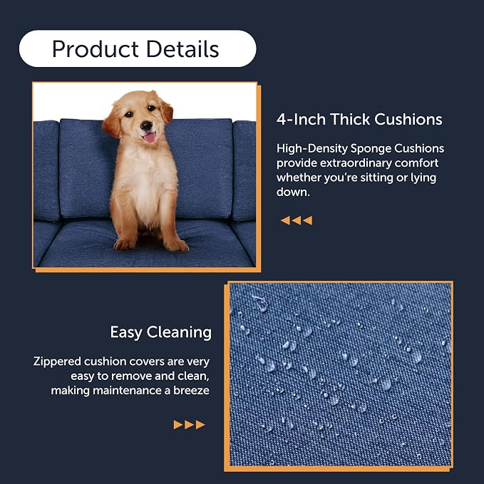 HAPPATIO 10 Piece Patio Conversation Set, Patio Furniture Set - Image 5