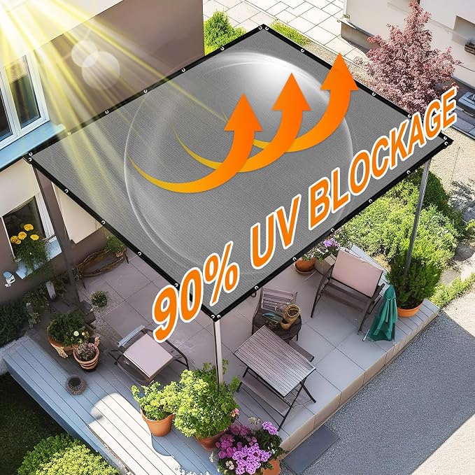 Artpuch 90% Sun Shade Cloth, 10 x 20 FT Pergola Shade Cover Canopy - Image 3