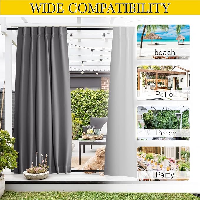 NICETOWN 2 Panels Outdoor Curtains - Image 7