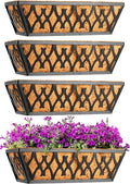 4 Pack 16 Inch Window Boxes Planters Railing Planter Box by KarlliuHOMEGARDEN