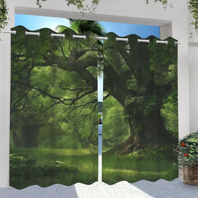 Nature Theme Waterproof Outdoor Curtains - Image 2
