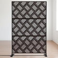 Decorative Fences Metal Privacy Screen, Black Iron Weave, 74 in H