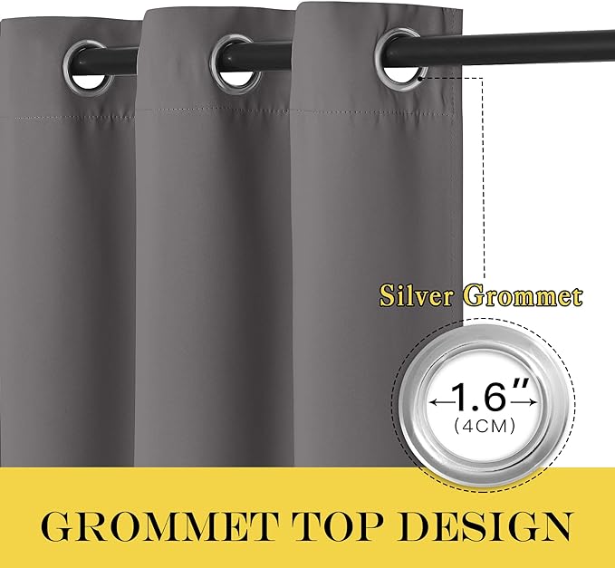 NICETOWN Sliding Glass Door Curtain Extra Long 132 inches Long, Grommet Thermal - Image 3
