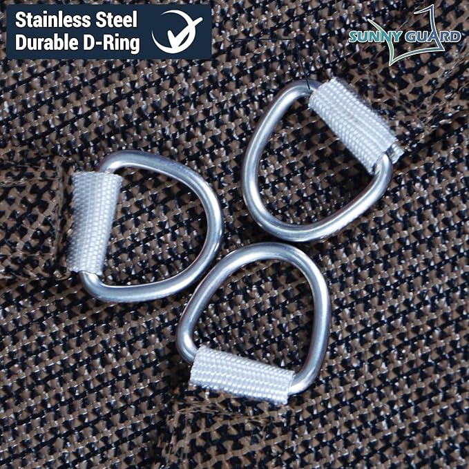 SUNNY GUARD Custom Size 13'x24'x24' Triangle Brown UV Block Sunshade - Image 6