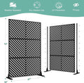 Decorative Fence Privacy Screen, Black Metal, 72 x 47 Inch