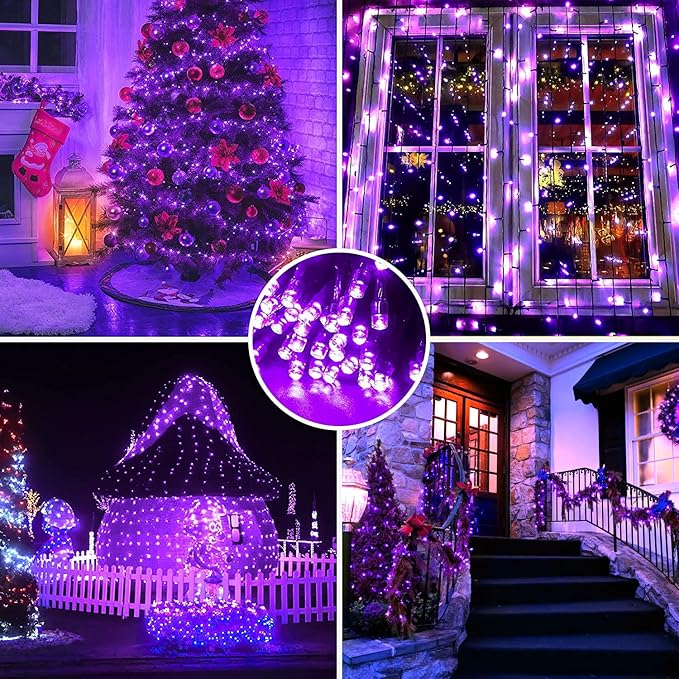 String Lights 165 ft, 500 LED, Purple, Waterproof for Outdoor Use
