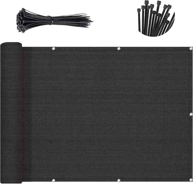 Sunny Guard Customized 3'x29' Black Balcony Privacy Screen, 90% Shade - Image 2