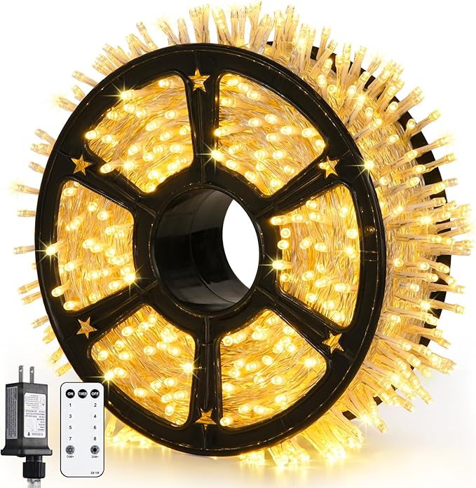 String Lights 1200 LED Warm White 315 FT with Remote and Timer