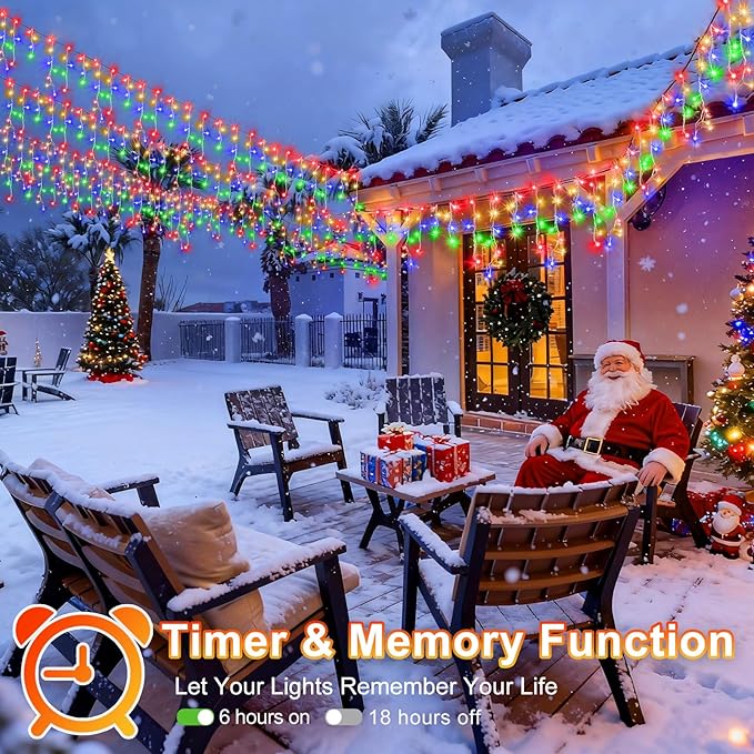 String Lights, 400 LED Outdoor Christmas Lights, 33 ft Multicolor